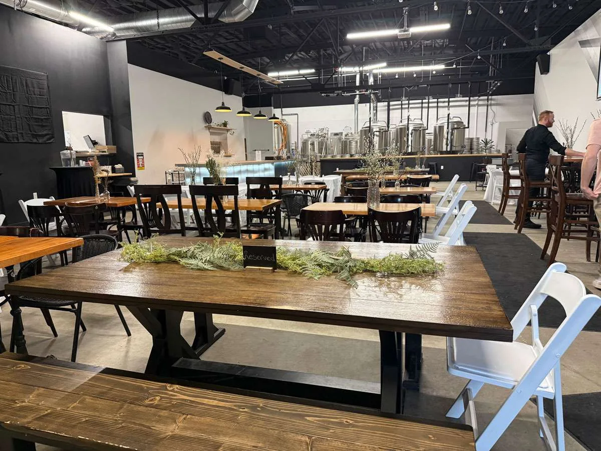 The Republic Brewing Company taproom set up for a private event in Manchester, NH