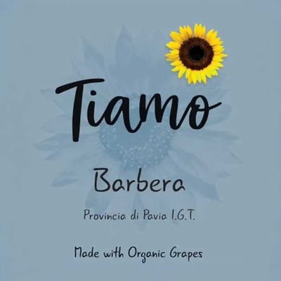 Tiamo Barbera label